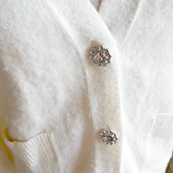NEW! Rhinestone Buttons CARDIGAN SWEATER SZ M - Picture 7 of 9